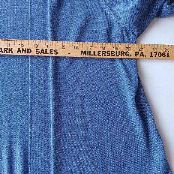 Eileen Fisher Open Front Cardigan Sweater Top LARGE Blue Purple Tencel Lyocell - Picture 7 of 11